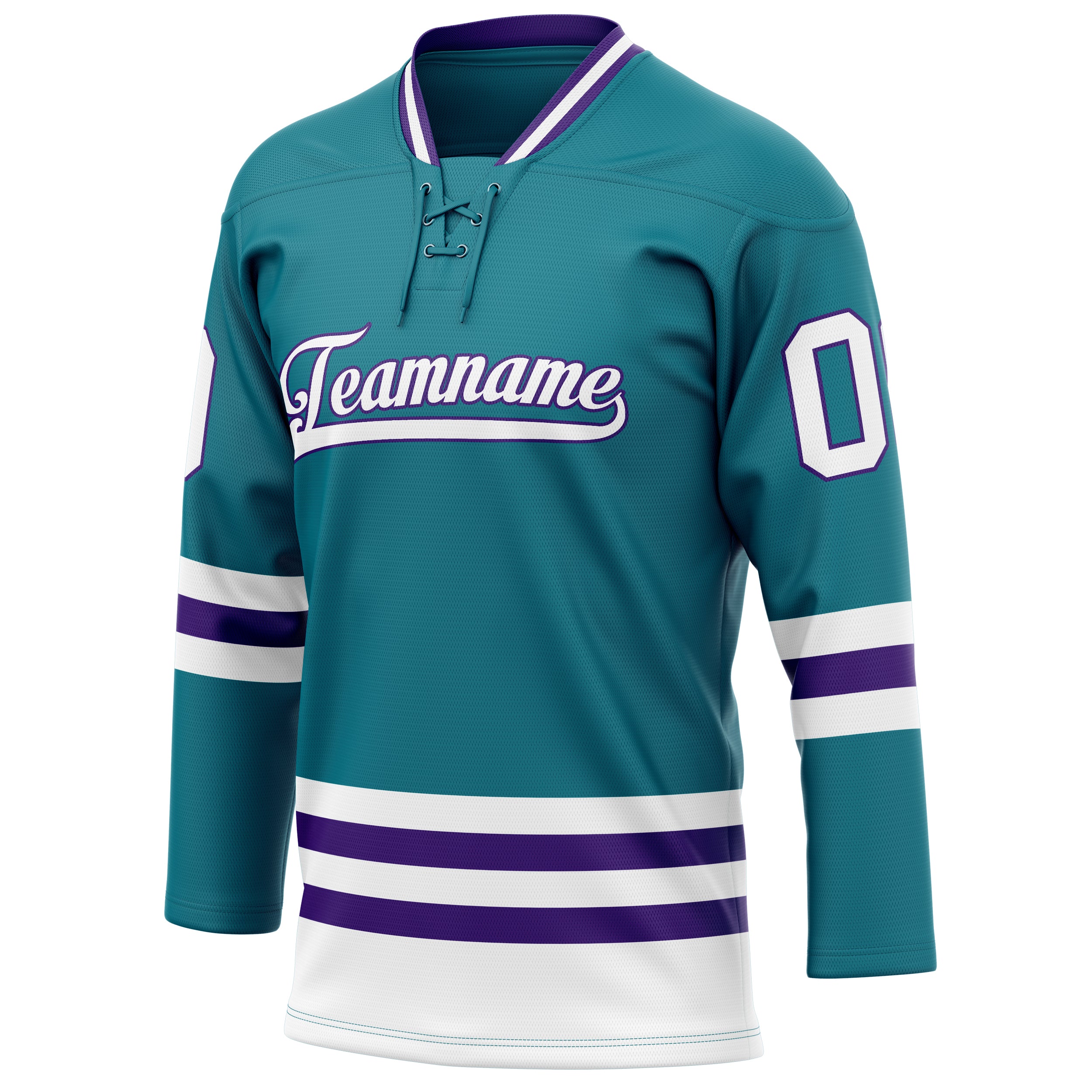 Personalized Teal & Purple Solid Colour Hockey Jersey