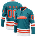 Personalized Teal & Orange Solid Colour Hockey Jersey