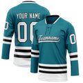 Personalized Teal & White Solid Colour Hockey Jersey