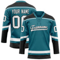 Personalized Teal & Black Solid Colour Hockey Jersey