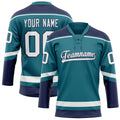 Personalized Teal & Navy Solid Colour Hockey Jersey