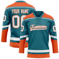 Personalized Teal & Orange Solid Colour Hockey Jersey