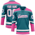 Personalized Teal & Pink Solid Colour Hockey Jersey
