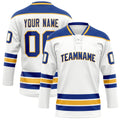 Personalized White & Royal Solid Colour Hockey Jersey