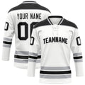 Personalized White & Black Solid Colour Hockey Jersey
