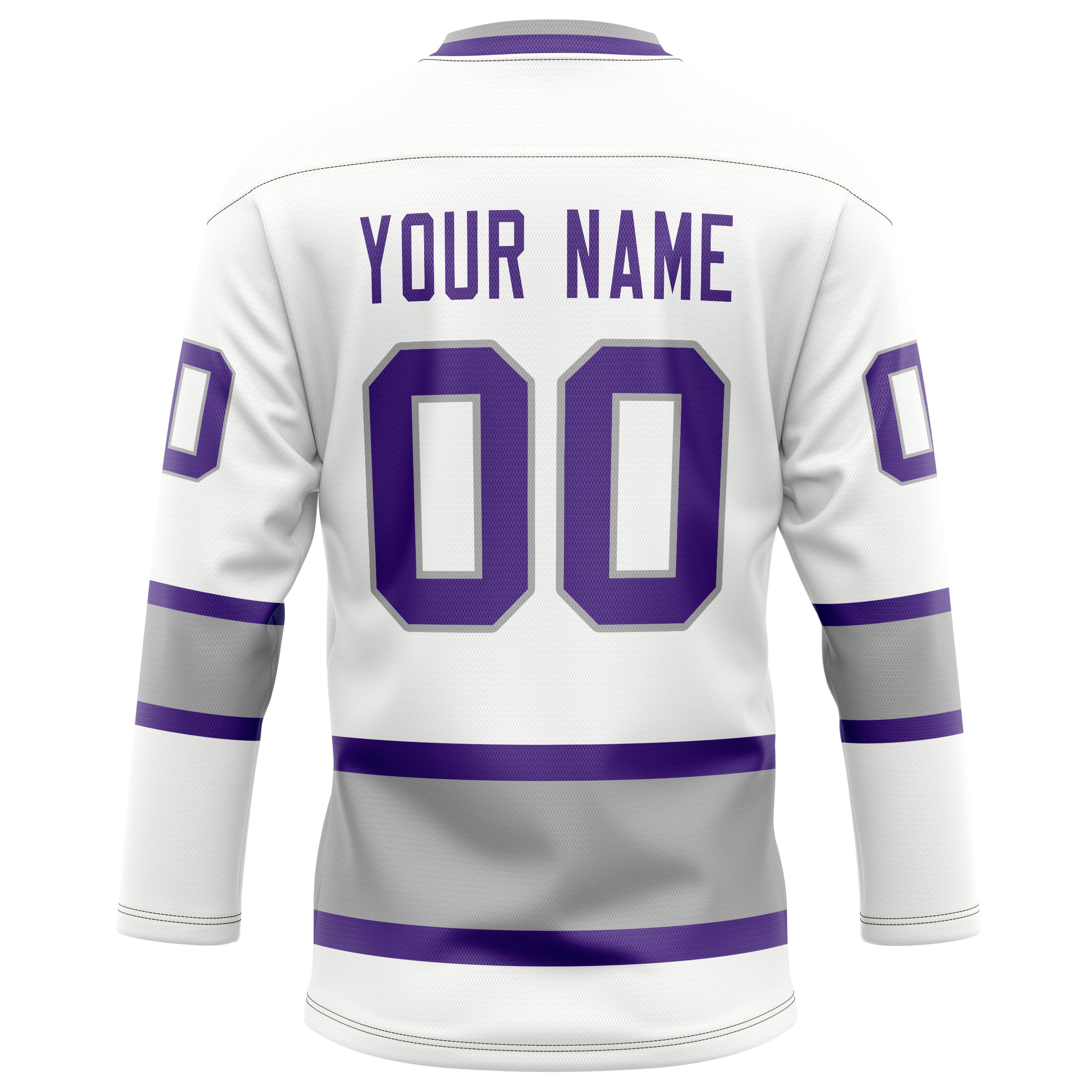 Personalized White & Purple Solid Colour Hockey Jersey