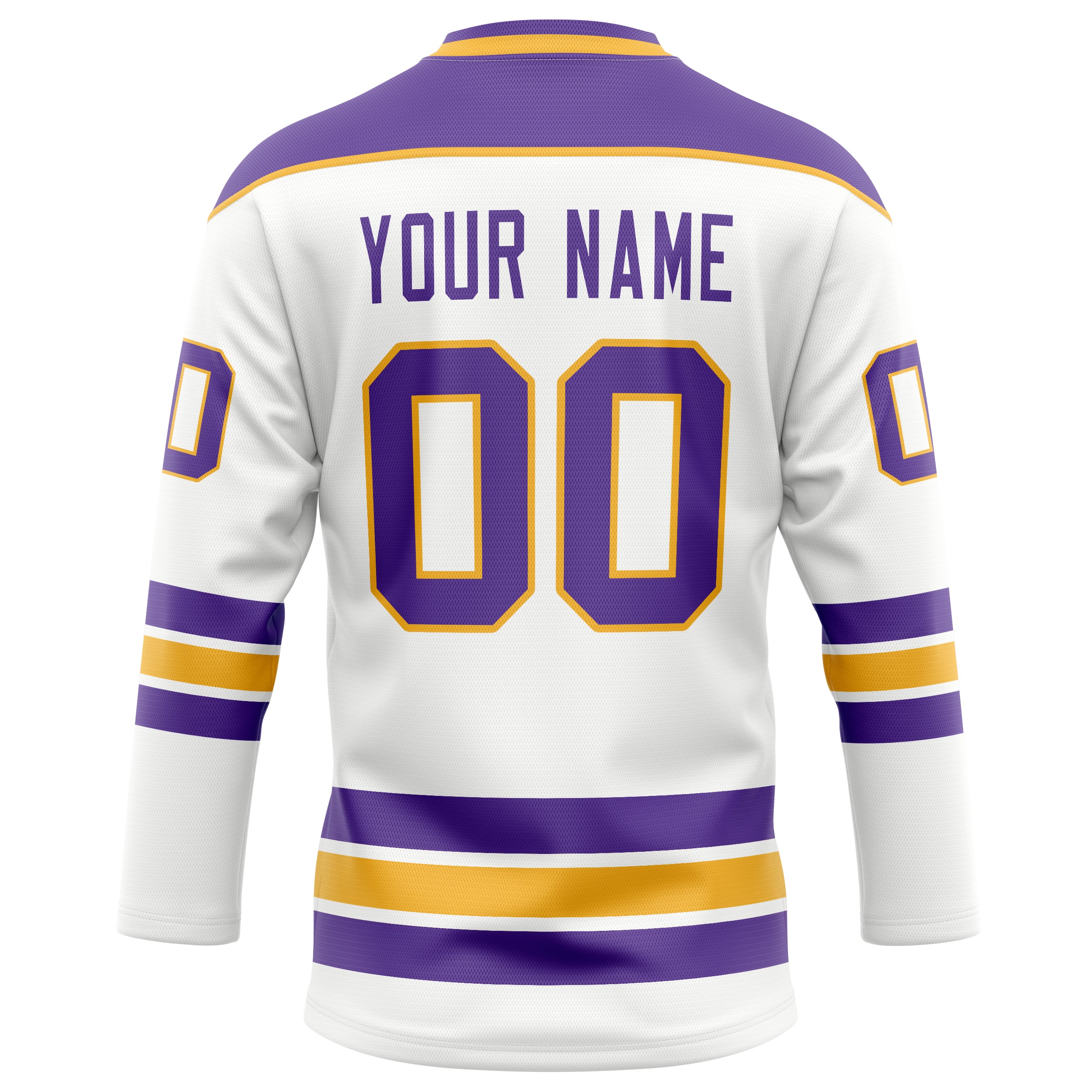 Personalized White & Purple Solid Colour Hockey Jersey
