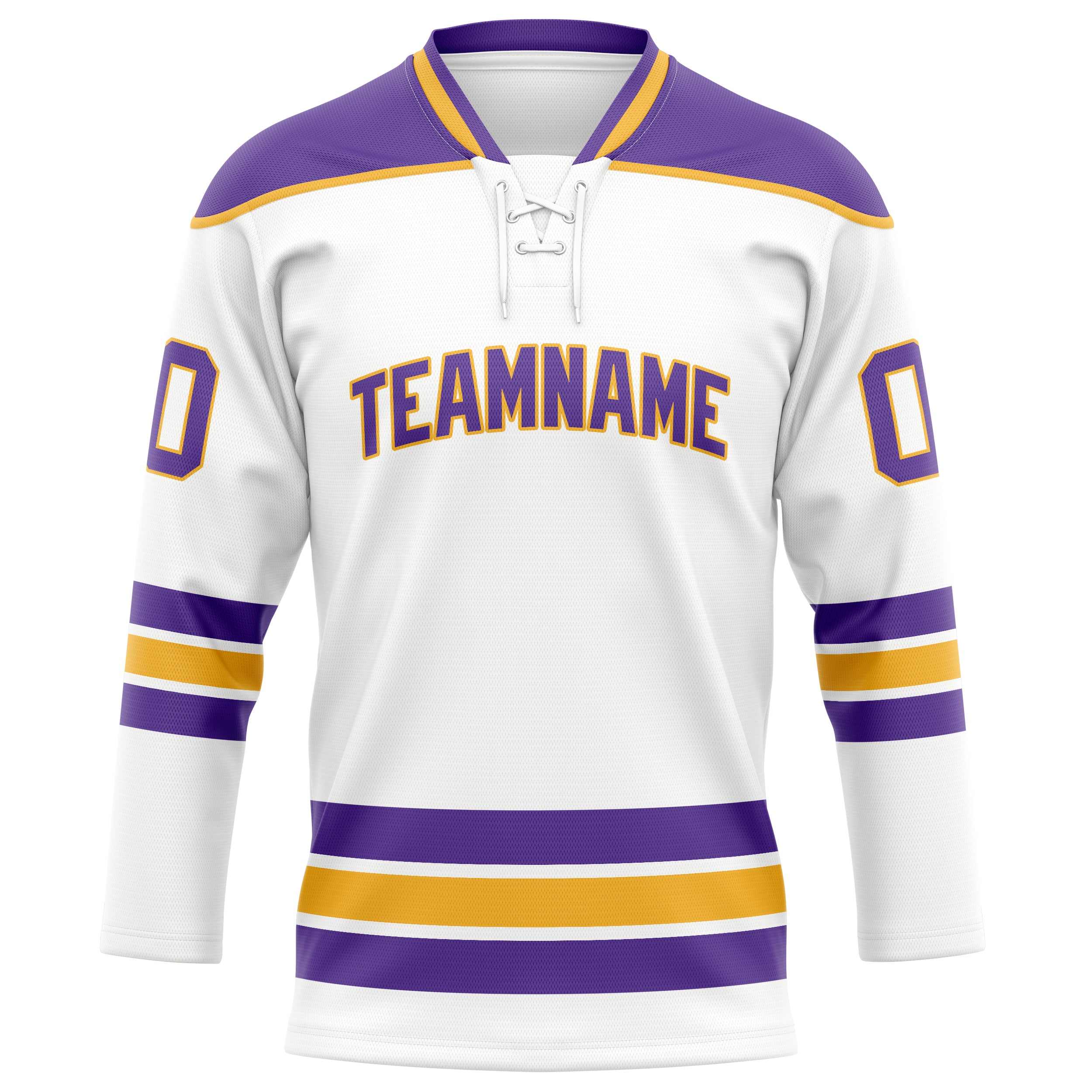 Personalized White & Purple Solid Colour Hockey Jersey