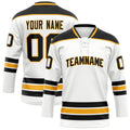 Personalized White & Black Solid Colour Hockey Jersey