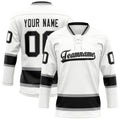 Personalized White & Black Solid Colour Hockey Jersey