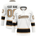 Personalized White & Old Gold Solid Colour Hockey Jersey