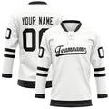 Personalized White & Black Solid Colour Hockey Jersey