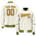 Personalized Cream & Gold Solid Color Varsity Letterman Jacket