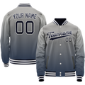 Personalized Gray & Navy Gradient Varsity Letterman Jacket