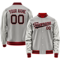 Personalized Gray & Black Solid Color Varsity Letterman Jacket