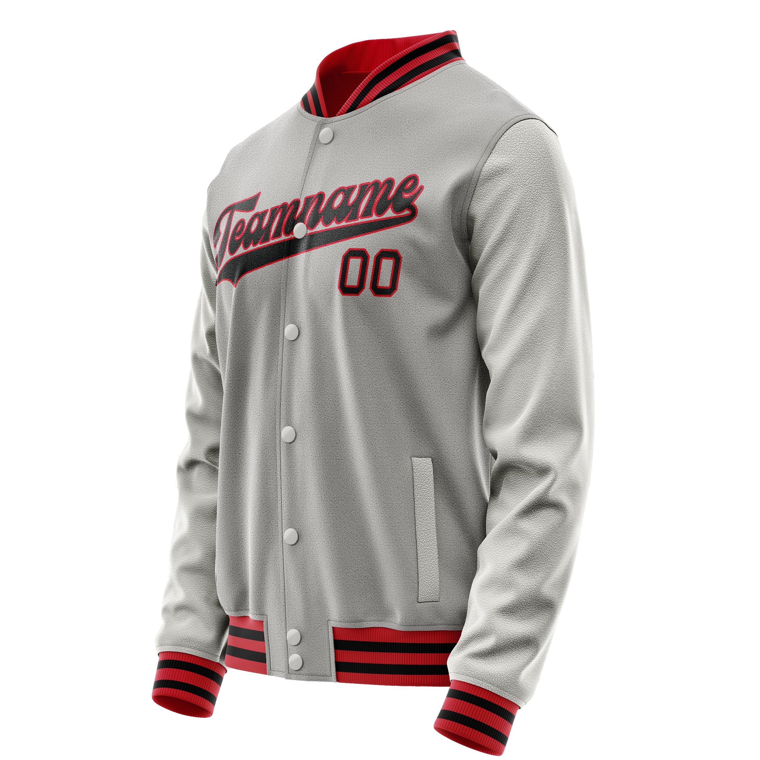 Personalized Gray & Black Solid Color Varsity Letterman Jacket
