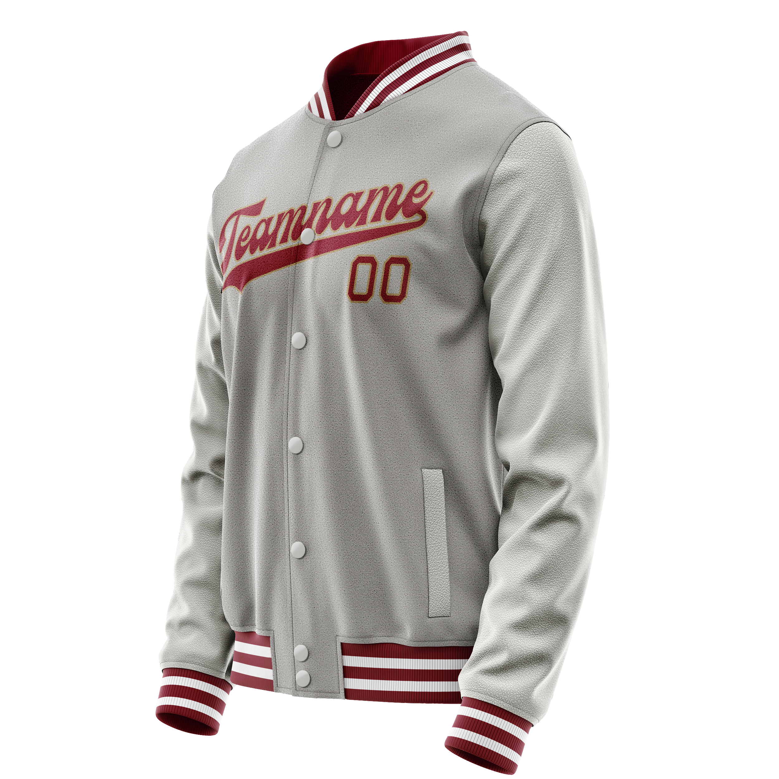 Personalized Gray & Texas-Orange Solid Color Varsity Letterman Jacket