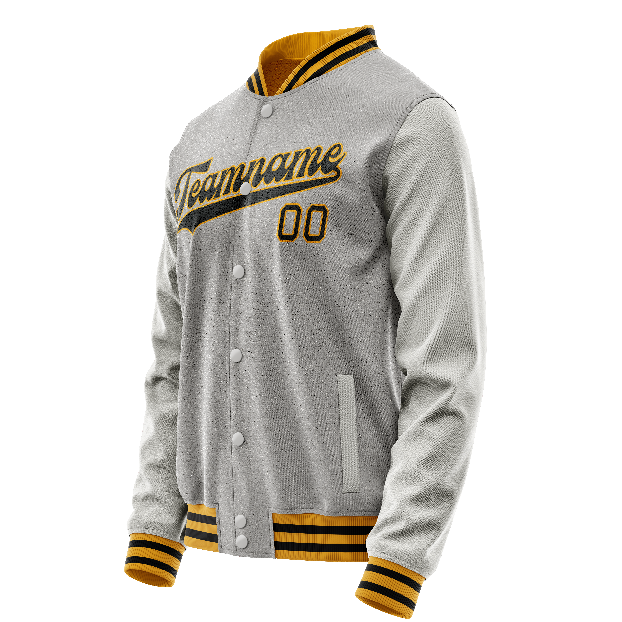 Personalized Gray & Black Solid Color Varsity Letterman Jacket