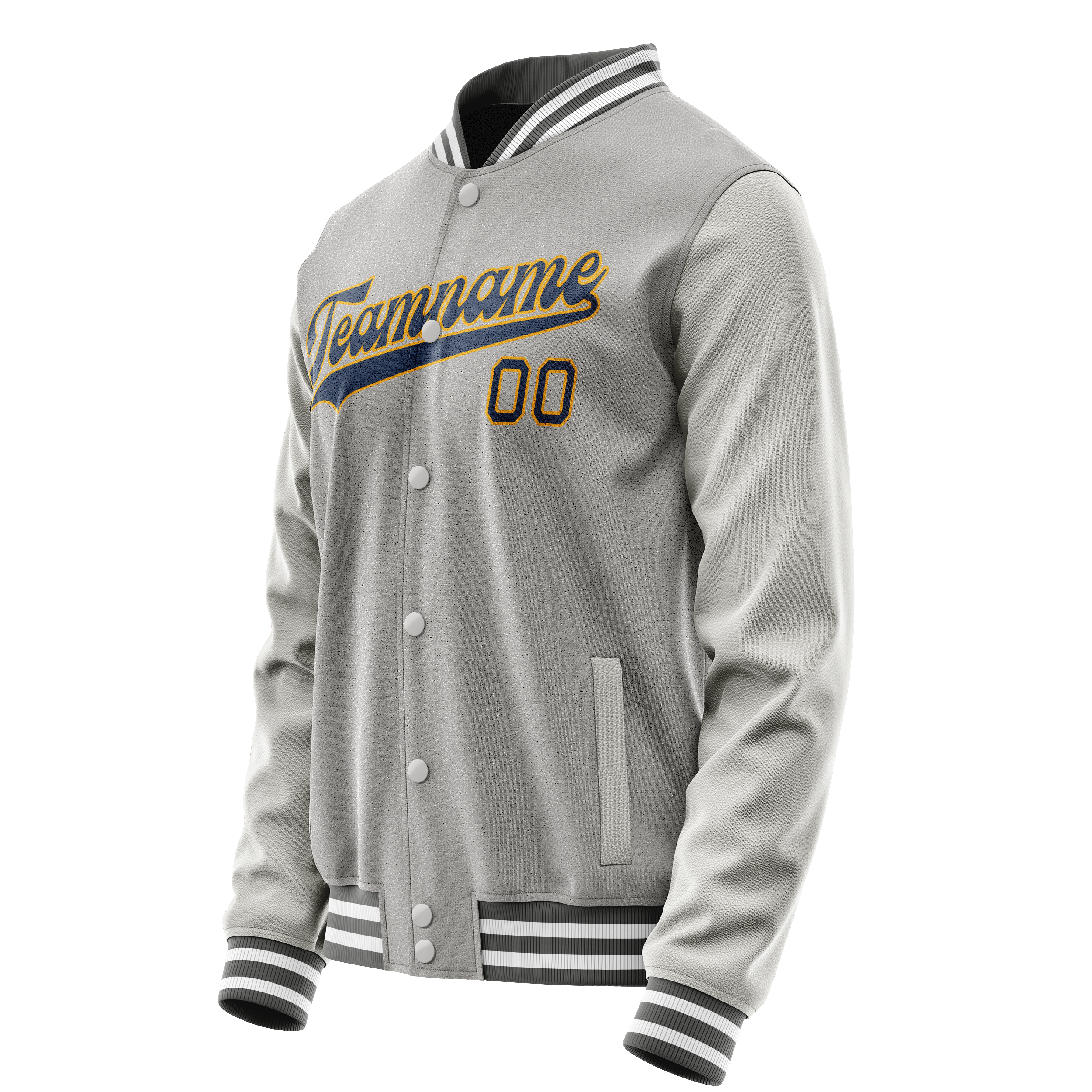 Personalized Gray & Purple Solid Color Varsity Letterman Jacket