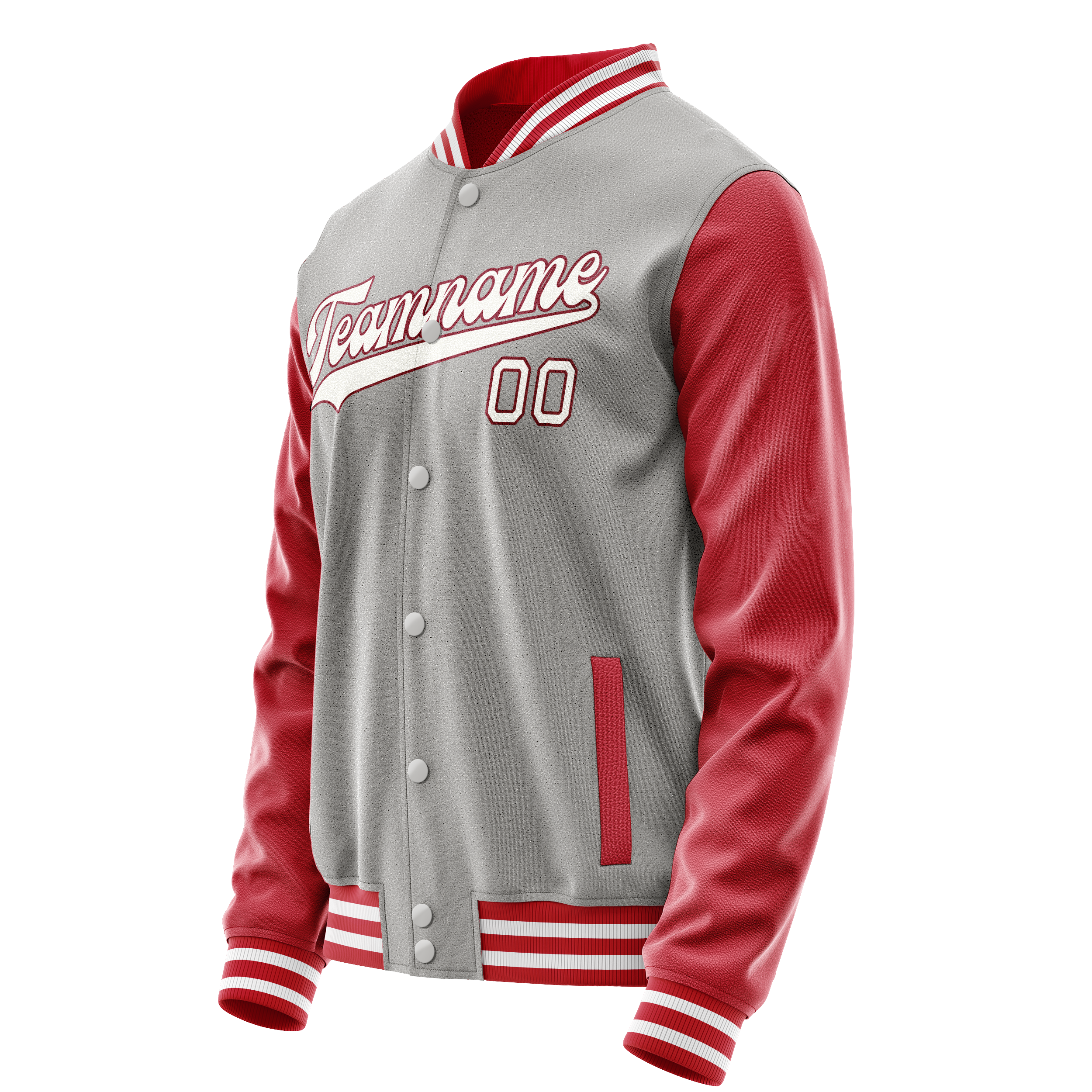 Personalized Gray & Texas-Orange Solid Color Varsity Letterman Jacket