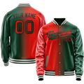 Personalized Green & Orange Gradient Varsity Letterman Jacket