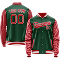 Personalized Green & Texas-Orange Solid Color Varsity Letterman Jacket