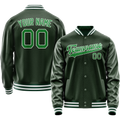 Personalized Green & Green Solid Color Varsity Letterman Jacket