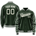 Personalized Green & Cream Solid Color Varsity Letterman Jacket