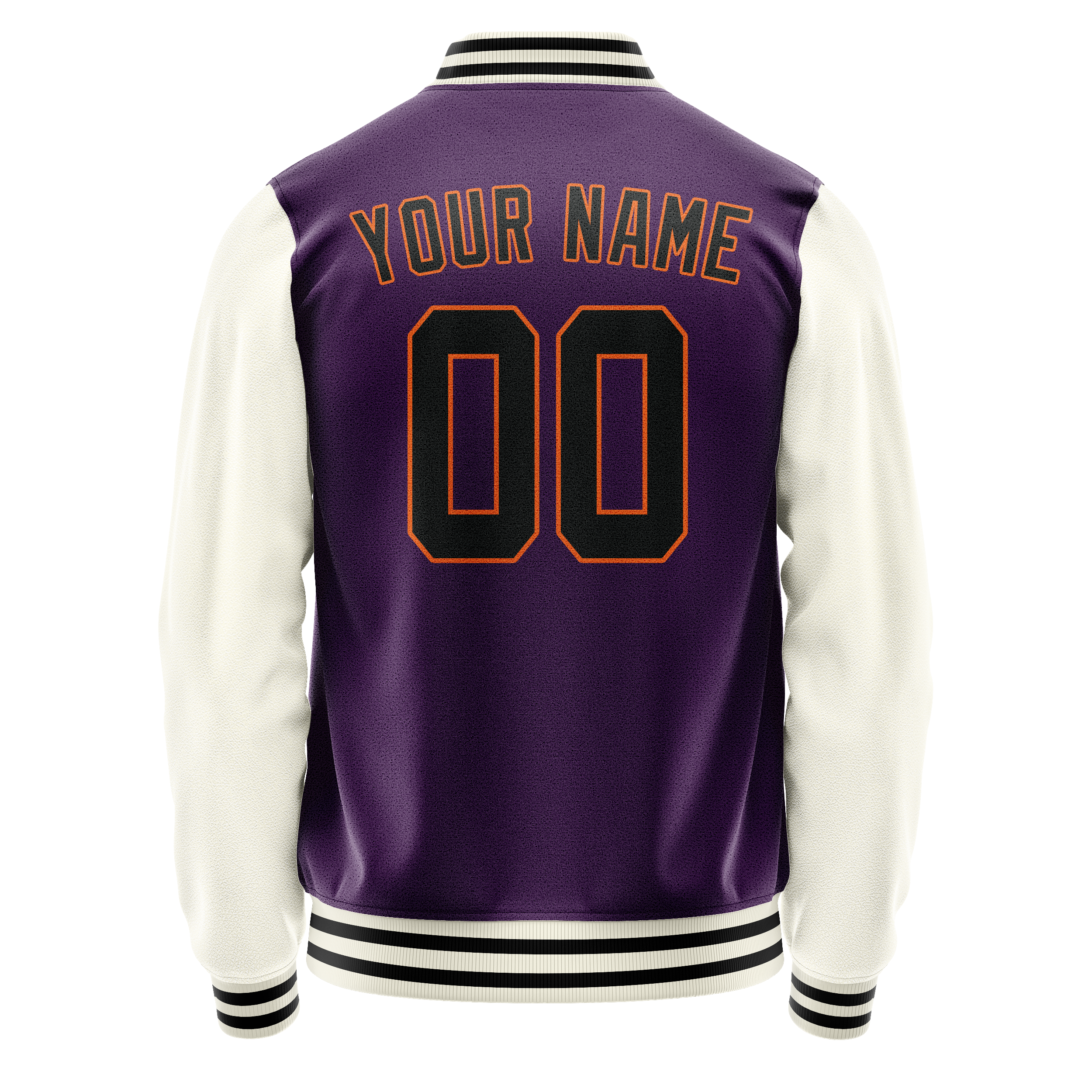 Personalized Purple & Cream Solid Color Varsity Letterman Jacket