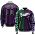 Personalized Purple & Green Split Varsity Letterman Jacket