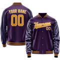 Personalized Purple & Gold Solid Color Varsity Letterman Jacket