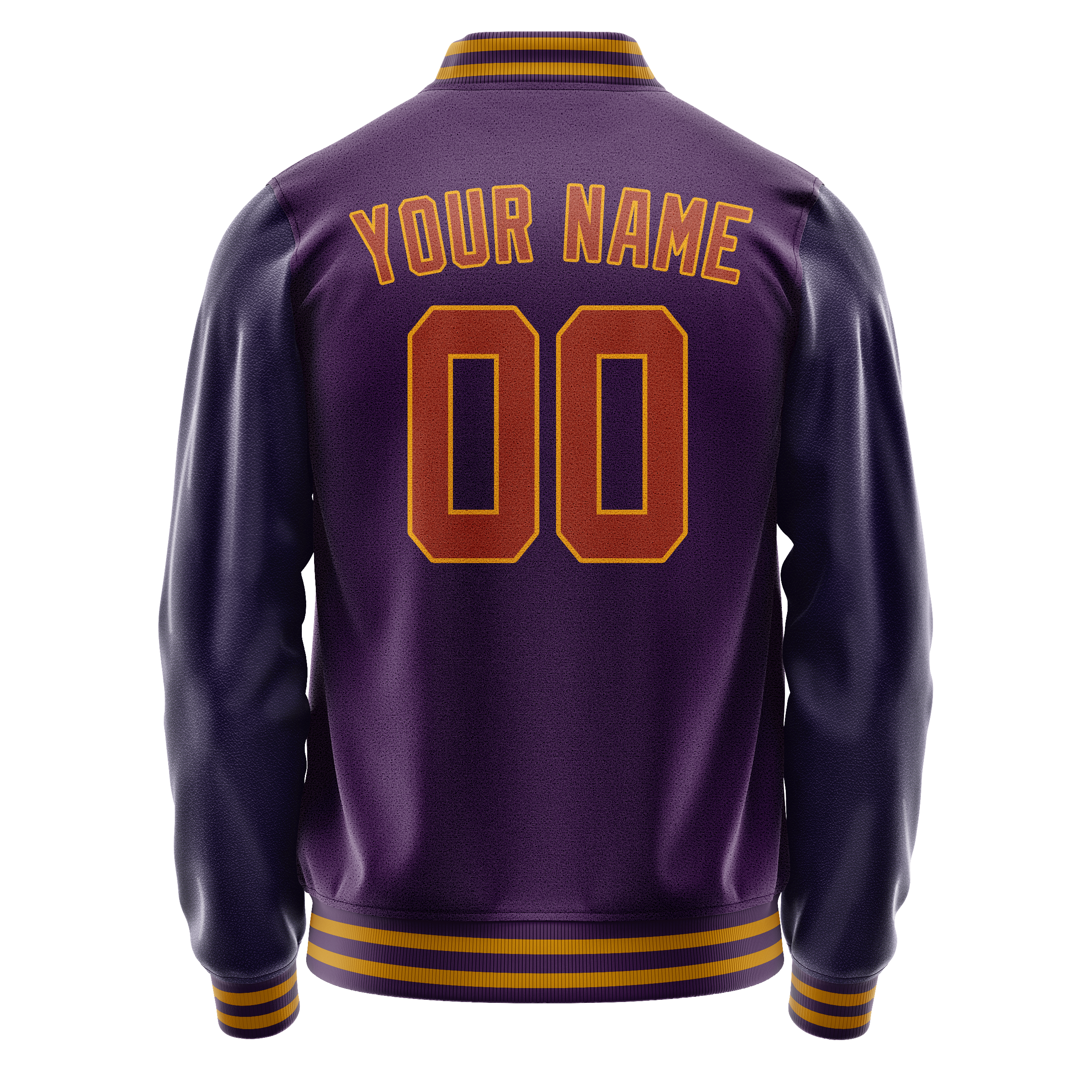 Personalized Purple & Red Solid Color Varsity Letterman Jacket