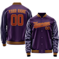 Personalized Purple & Red Solid Color Varsity Letterman Jacket