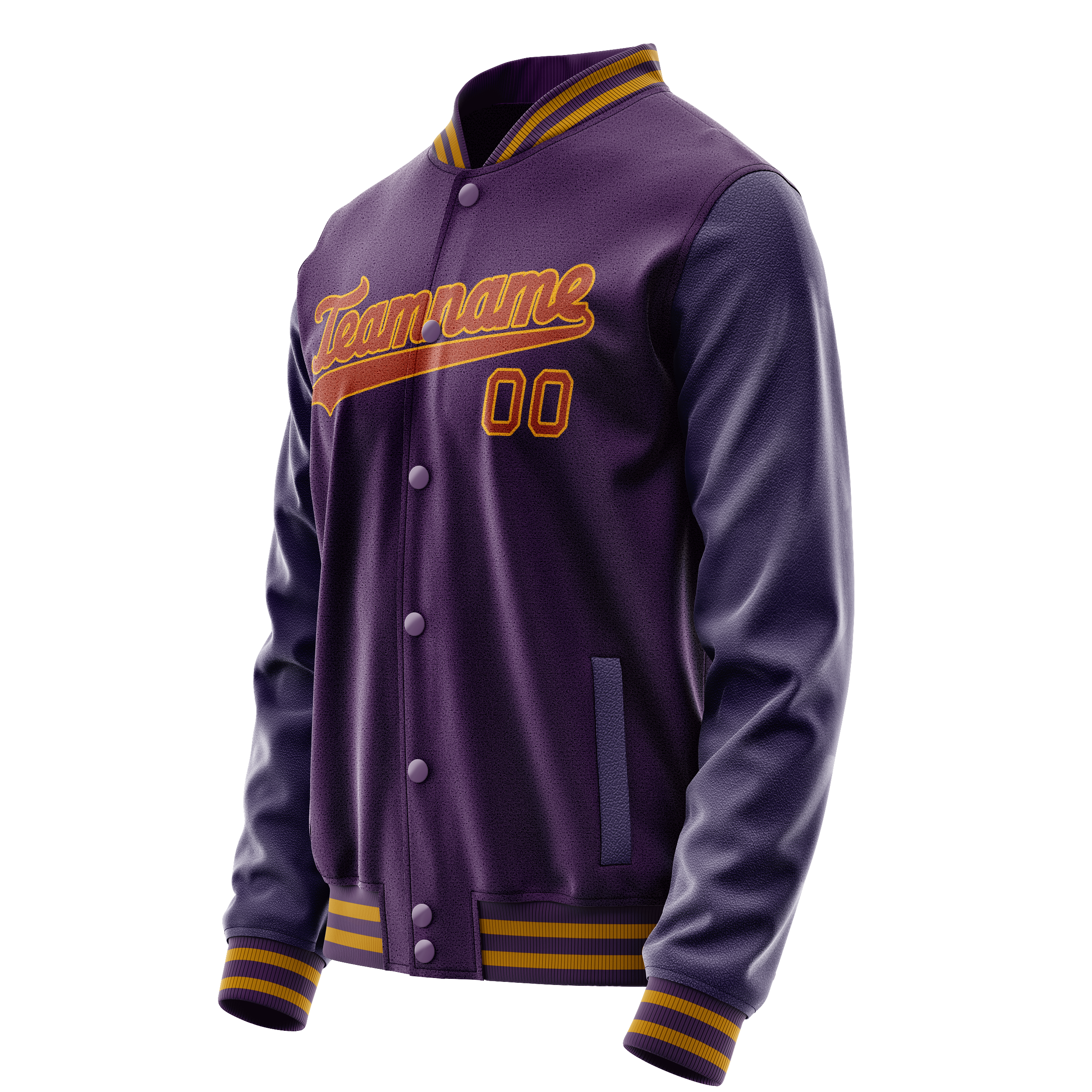 Personalized Purple & Red Solid Color Varsity Letterman Jacket