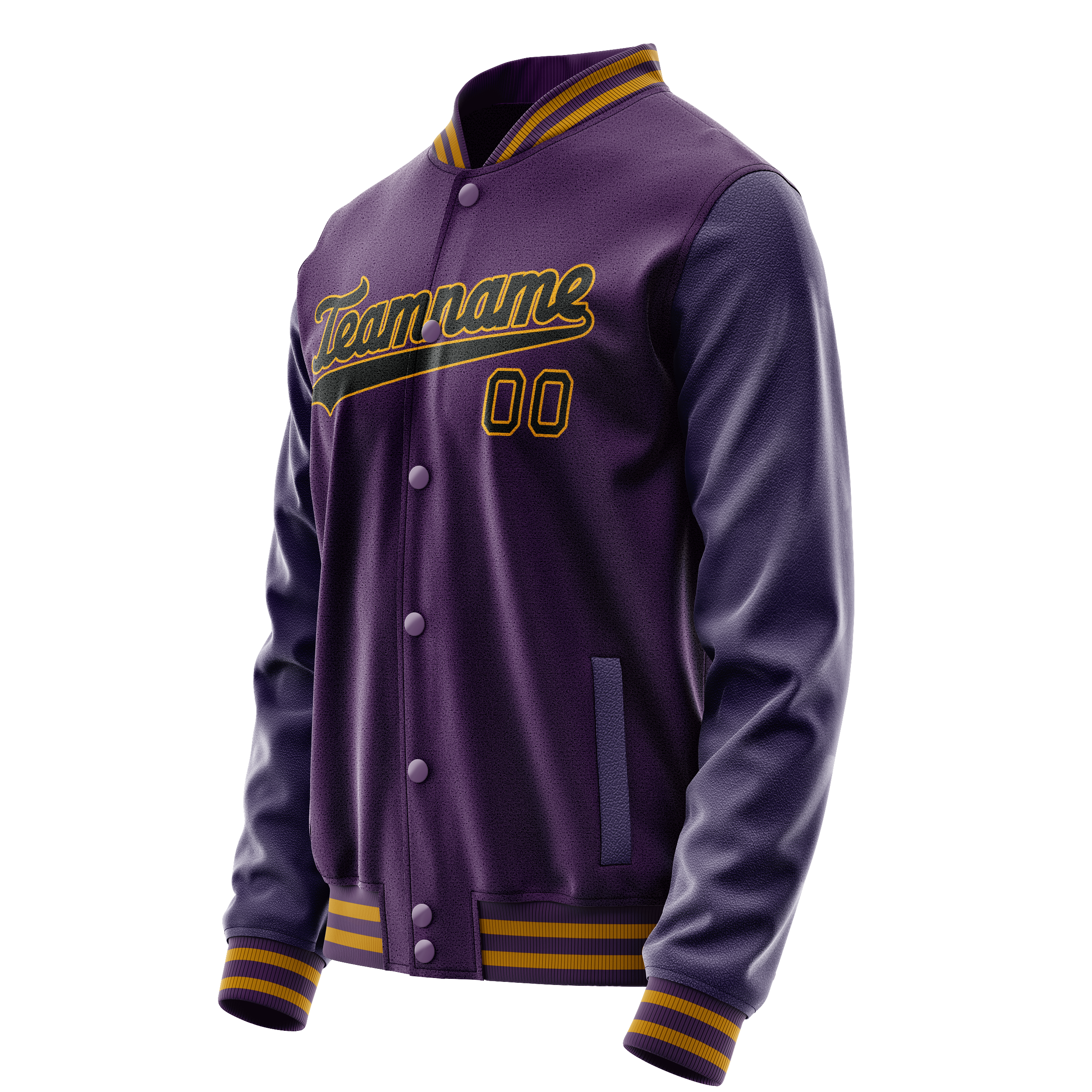 Personalized Purple & Black Solid Color Varsity Letterman Jacket