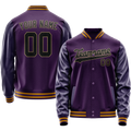 Personalized Purple & Black Solid Color Varsity Letterman Jacket