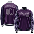 Personalized Purple & White Solid Color Varsity Letterman Jacket