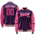 Personalized Purple & Pink Solid Color Varsity Letterman Jacket