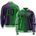 Personalized Purple & Green Gradient Varsity Letterman Jacket