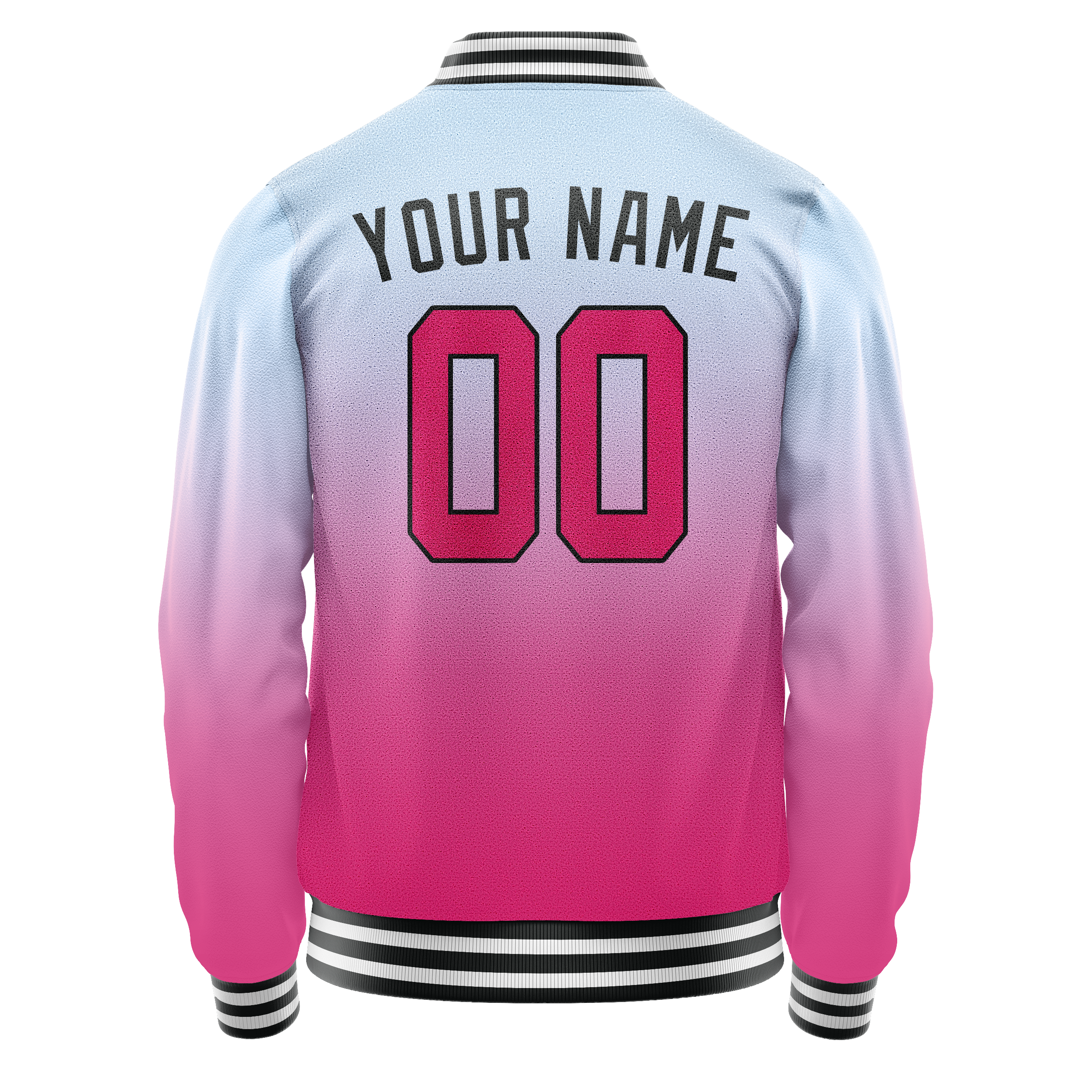 Personalized Light-Blue & Pink Gradient Varsity Letterman Jacket