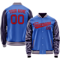 Personalized Sky & Blue Purple Solid Color Varsity Letterman Jacket