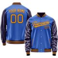 Personalized Sky & Blue Purple Solid Color Varsity Letterman Jacket