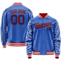 Personalized Sky & Blue Crimson Solid Color Varsity Letterman Jacket