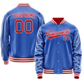 Personalized Sky & Blue Crimson Solid Color Varsity Letterman Jacket
