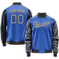 Personalized Sky & Blue Navy Solid Color Varsity Letterman Jacket