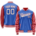 Personalized Sky & Blue Crimson Solid Color Varsity Letterman Jacket