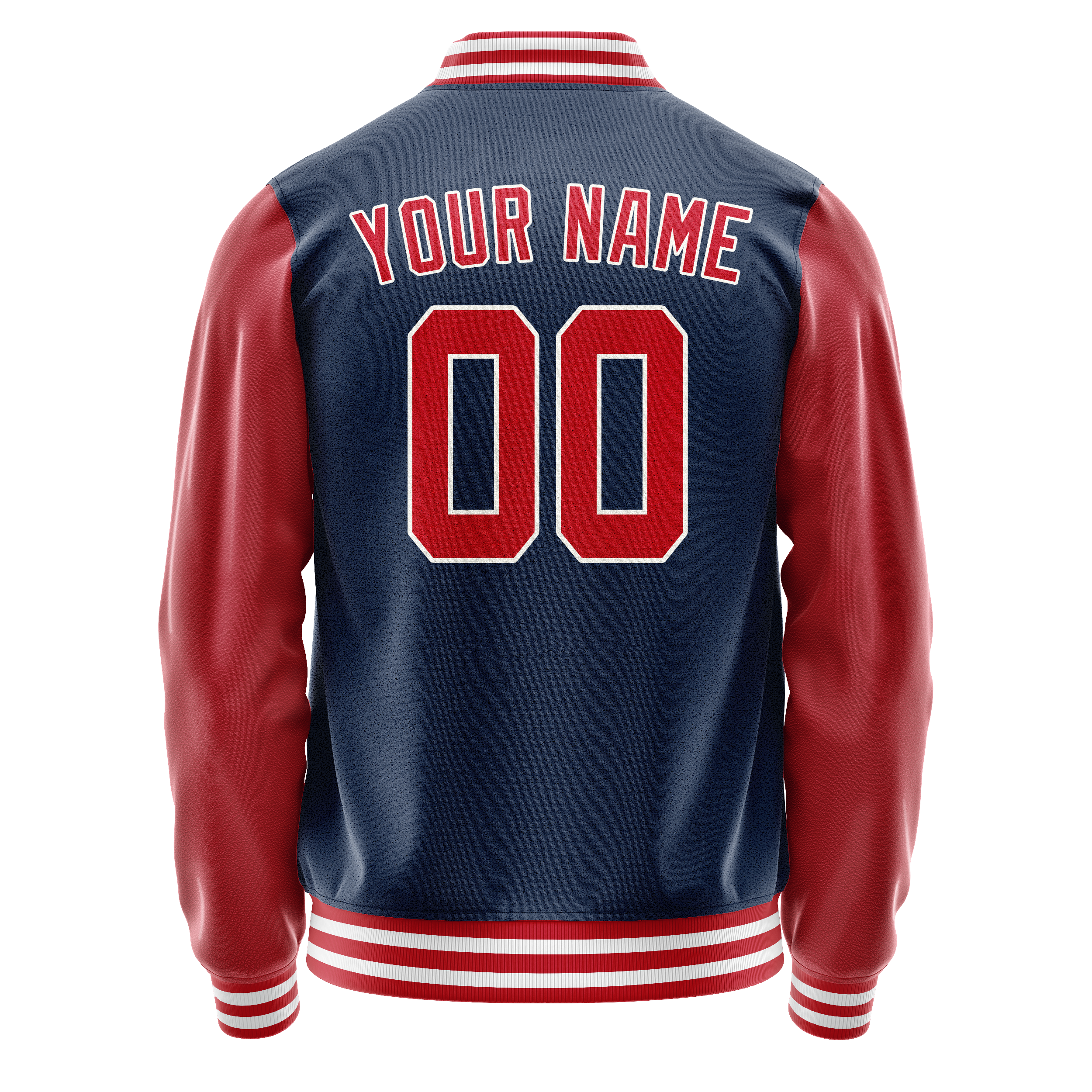 Personalized Blue & Texas-Orange Solid Color Varsity Letterman Jacket
