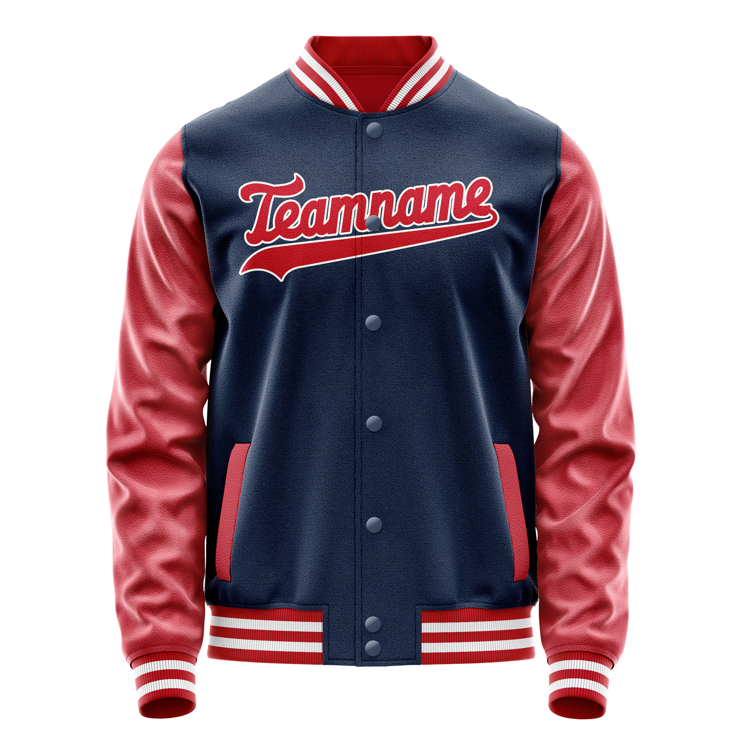 Personalized Blue & Texas-Orange Solid Color Varsity Letterman Jacket