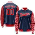 Personalized Blue & Texas-Orange Solid Color Varsity Letterman Jacket