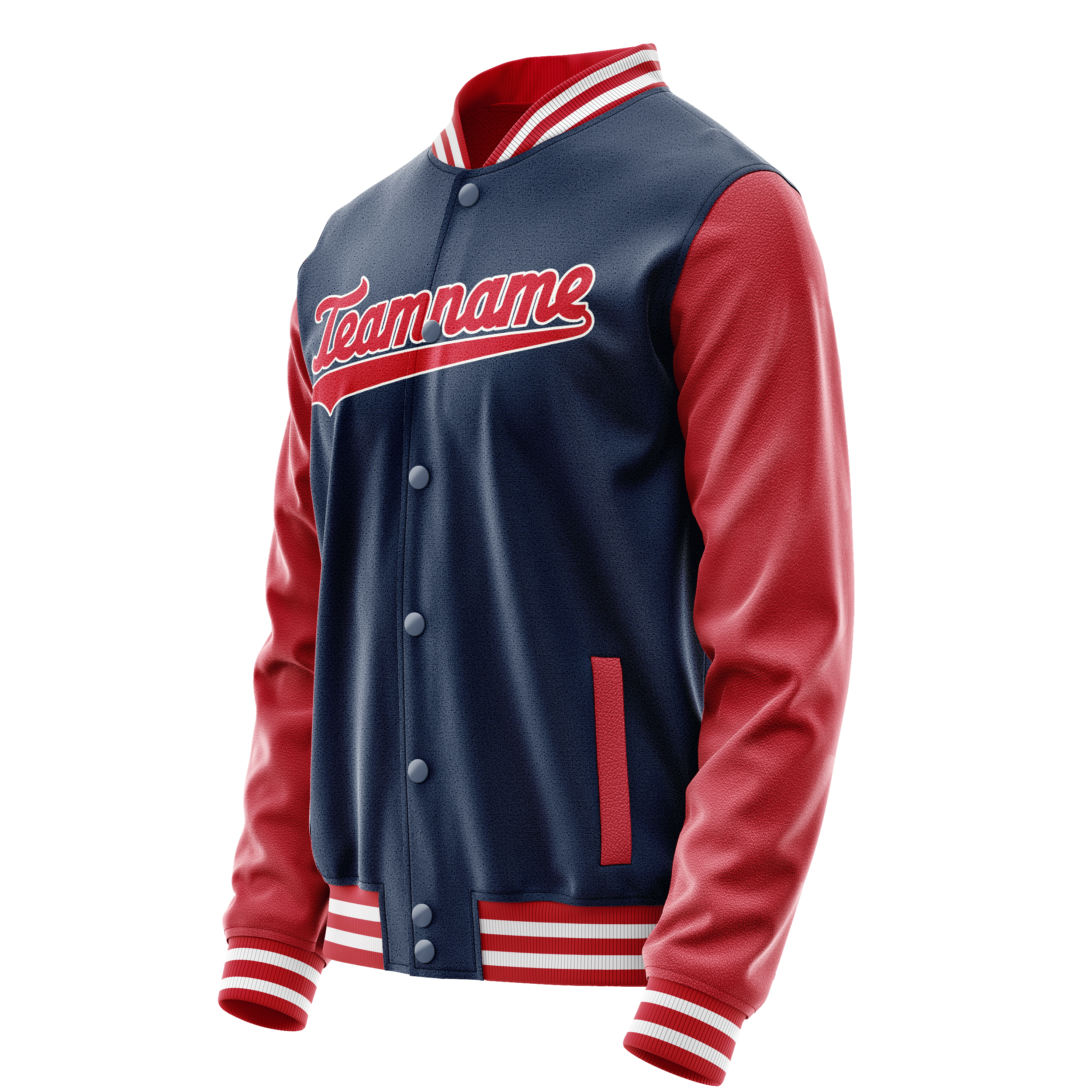 Personalized Blue & Texas-Orange Solid Color Varsity Letterman Jacket